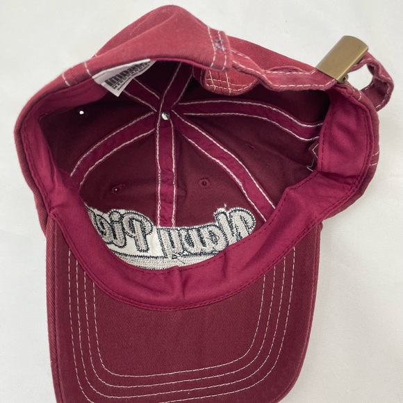 Navy Pier Ball Cap Maroon Silver Hat Embroidered Souvenir Adjustable Adult Sz - Picture 5 of 8